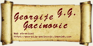Georgije Gaćinović vizit kartica